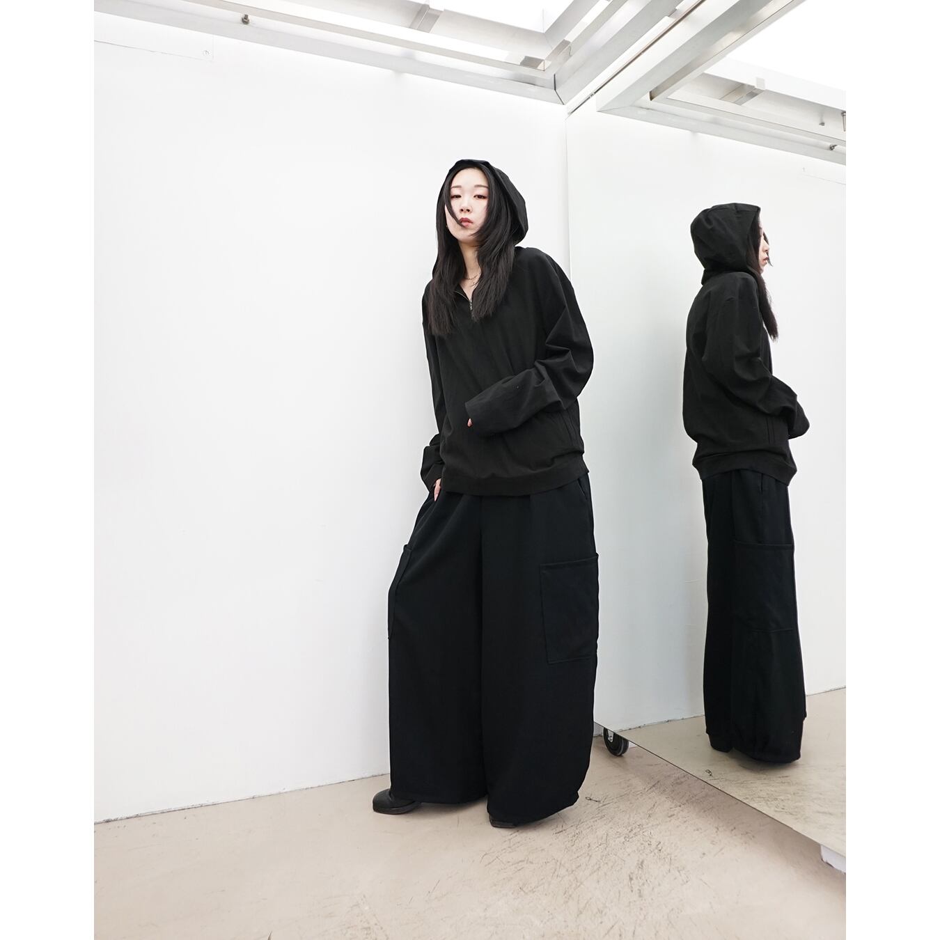 kujaku] (クジャク) P-579 wide easy cargo pants | Clique Tokyo