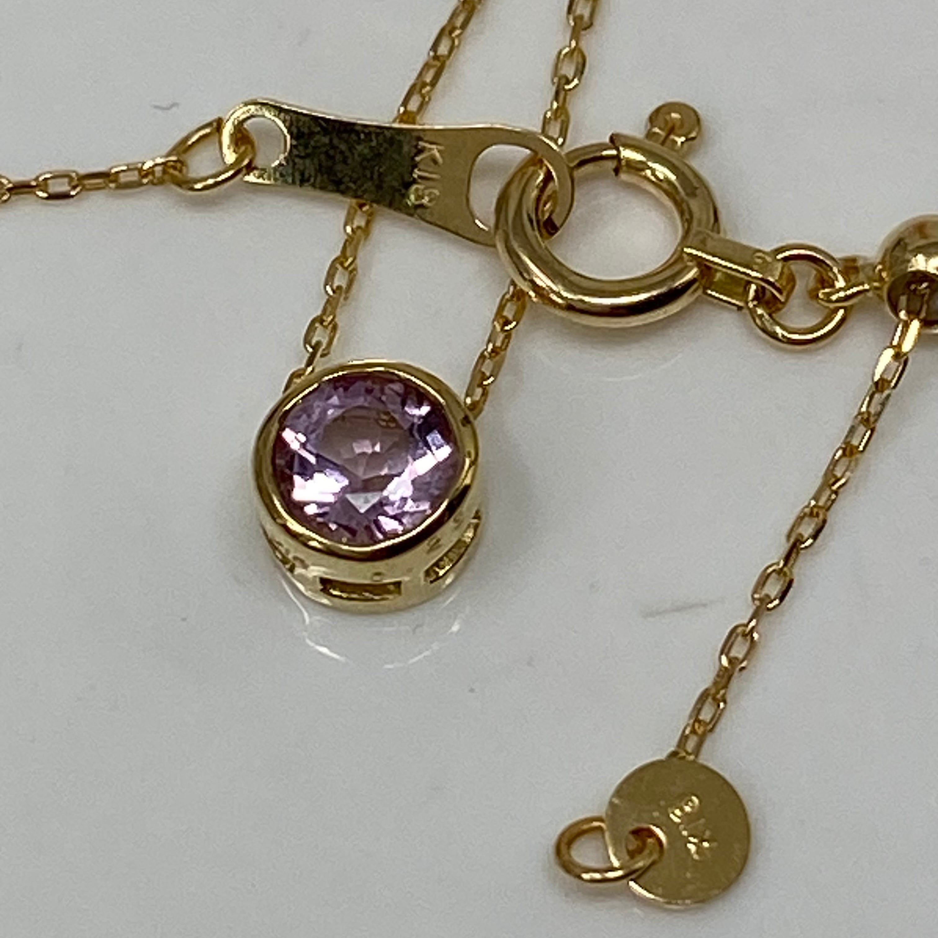 k18YG AU750 18金 天然ピンクインペリアルトパーズ 0.42ct 【公式通販】