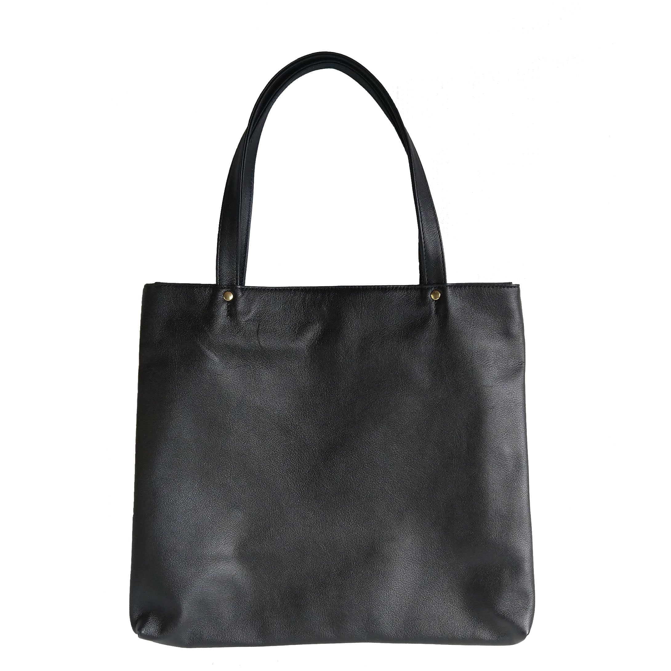Matin Kim] EMBOSSED LOGO LEATHER MAXI BAG IN BLACK 正規品 韓国