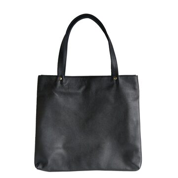 Matin Kim] EMBOSSED LOGO LEATHER MAXI BAG IN BLACK 正規品 韓国 