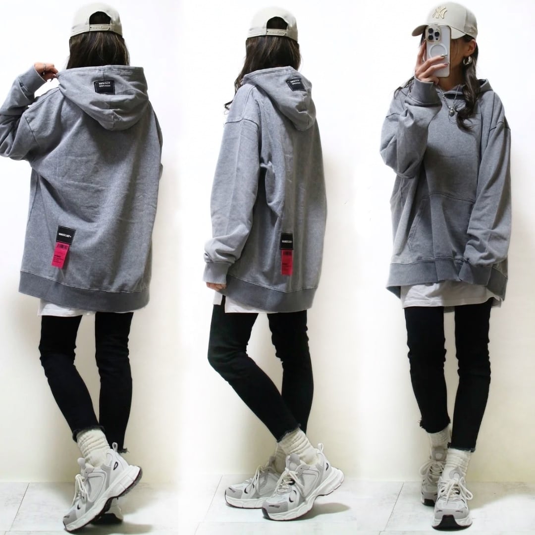 ウォッシュ加工オーバースウェットパーカー | YUBERRA