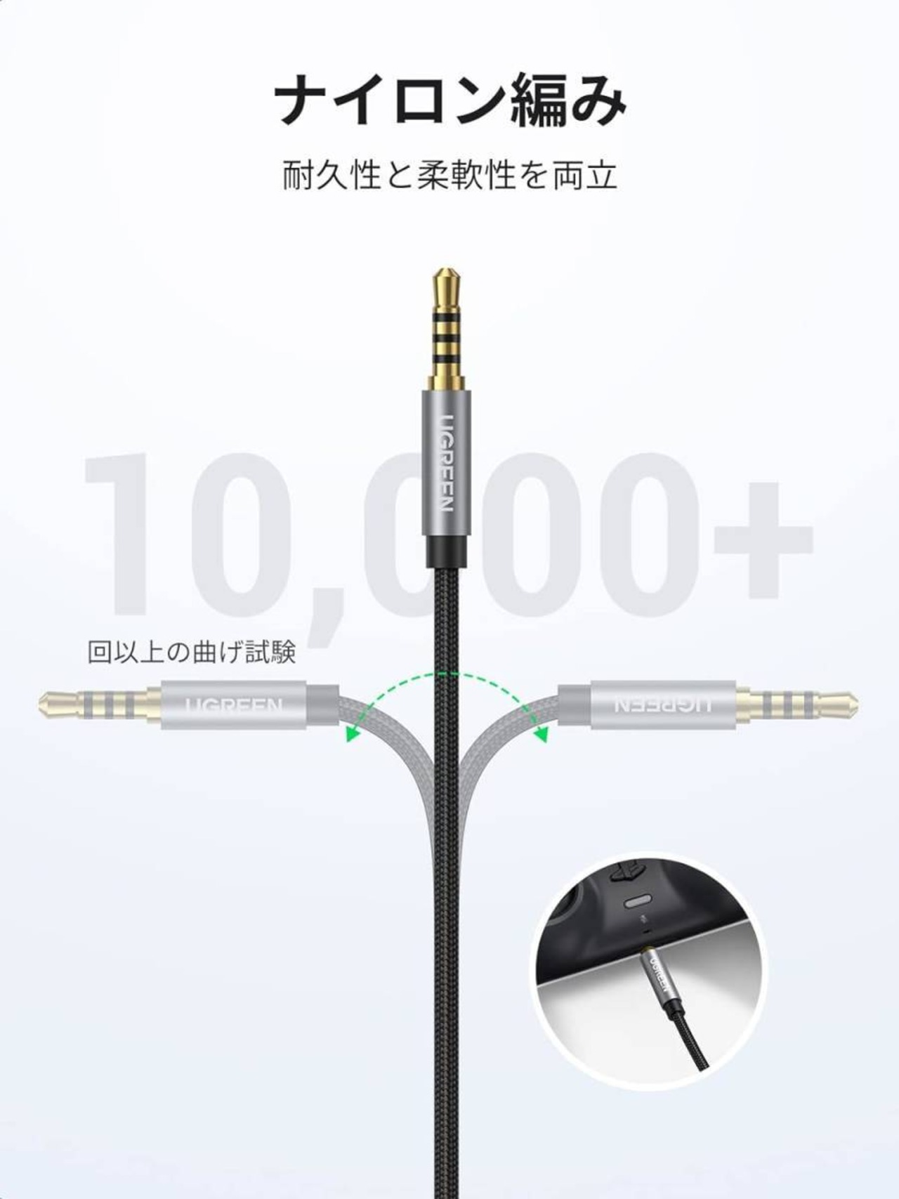 3.5mm オーディオケーブル 変換ケーブル 4極/TRRS 3極 3.5mm 分配ケーブル タブレット/MP3/PC/PS4/Xbox one 20CM