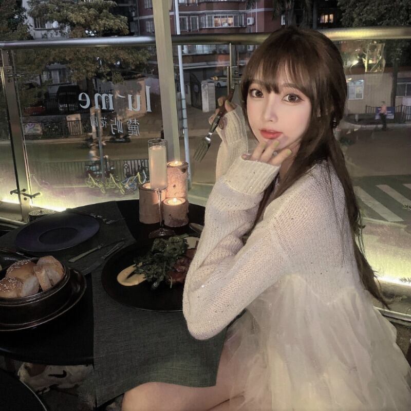 セーター スリムメッシュニットオータムウィンタープルオーバー トップス 秋物 冬物 ステッチ ブラックストロベリース95173357500