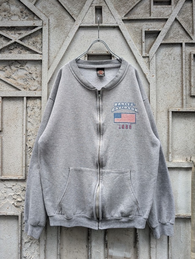 "HARLEY DAVIDSON" zip up sweat / made in USA