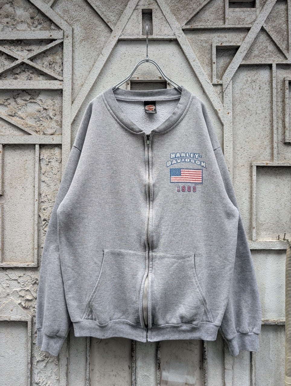 "HARLEY DAVIDSON" zip up sweat / made in USA