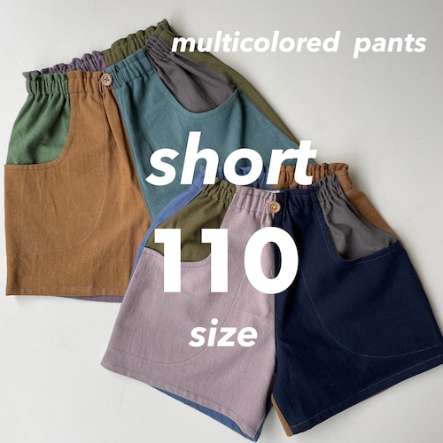 multicolored  short pants（110size）