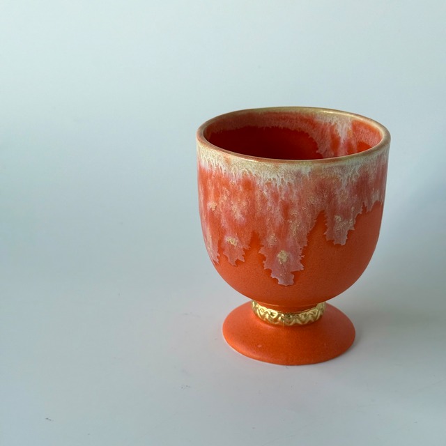 NAOKO HATA CERAMICS Melt series gold cup - Sunrise orange