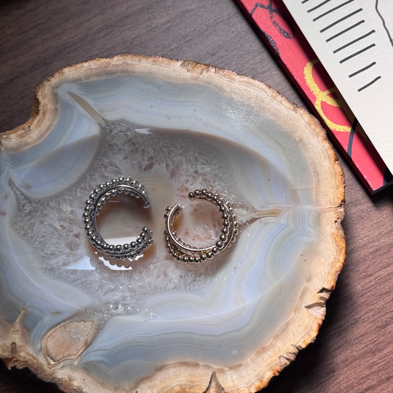 tangled ball cuff ring/gold