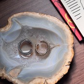 tangled ball cuff ring/gold