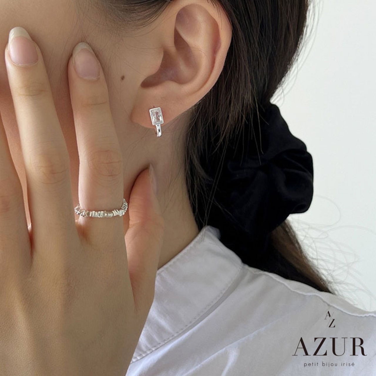 ジルコニアスクエアピアス