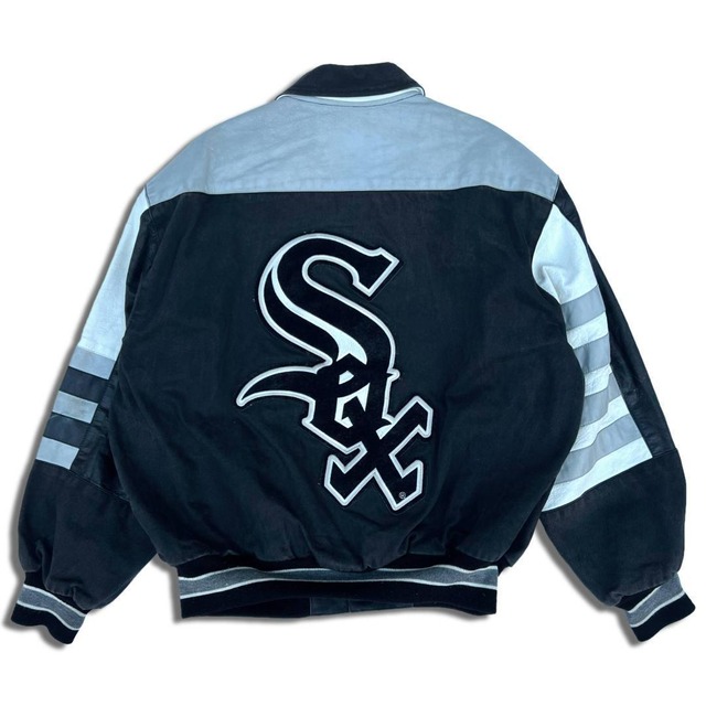 90s USA製 ジェフハミルトン MLB スタジャン L ホワイトソックス Jeff 