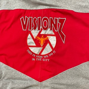 【VISIONZ】XXXL オーバーサイズ ゆるだぼ ジップアップ ワンポイント アメリカ古着