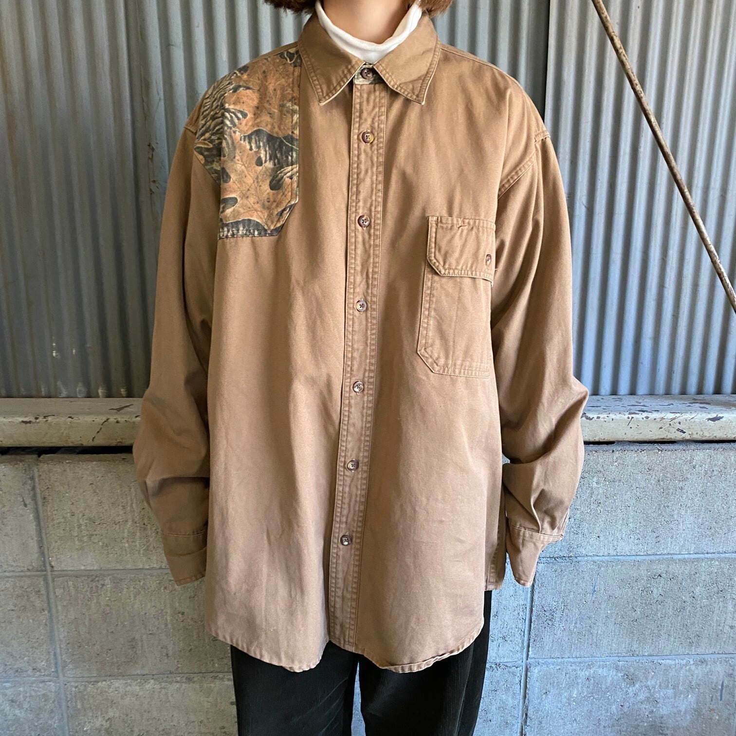 USA製 L.L.Bean vintage リアルツリー 柄 BDシャツ M