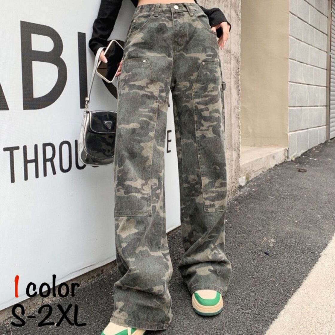 美品】1piu1uguale3 パンツ カモフラ ストレッチ フライボタン M 迷彩 