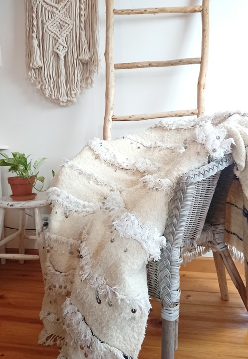 モロッコラグ ハンディラ 中サイズ 04 Moroccan wedding blanket handira #4