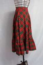 Checked pattern flare skirt