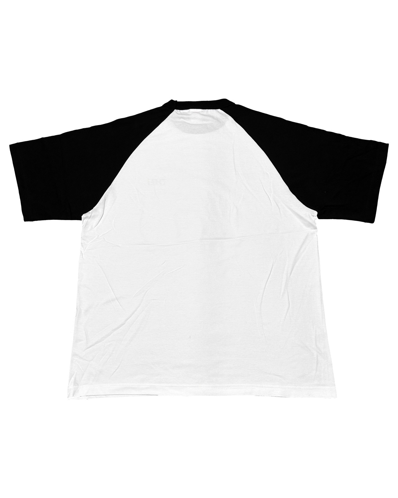 BASIC ONE POINT RAGLAN T-SHIRT - WHITE / BLACK