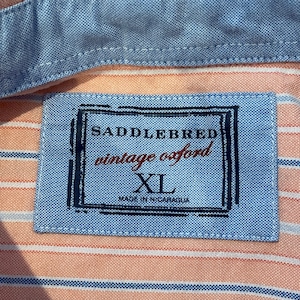 【saddlebred】ストライプシャツ 柄シャツ 春っぽいオーバーサイズの長袖シャツ  US古着
