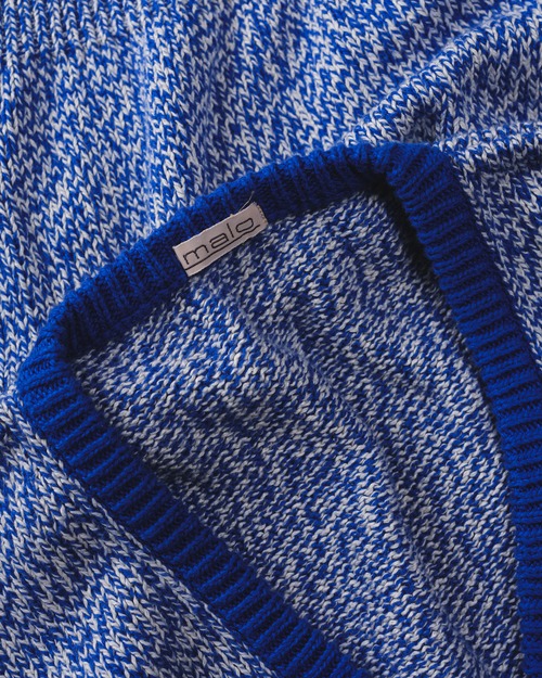 [1980s-1990s] "malo" Cotton Melange V-Neck Sweater (Made in Italy)