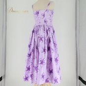 フラダンス 衣装 ワンピース ドレス メネフネプランテーション パープル系 MENEHUNE PLANTETION 日本製 キャミソールワンピース プルメリア柄 ワンカラー かわいい 華やか 鮮やか 明るい ハワイアン アロハ ハワイアンプリント フラ ダンス