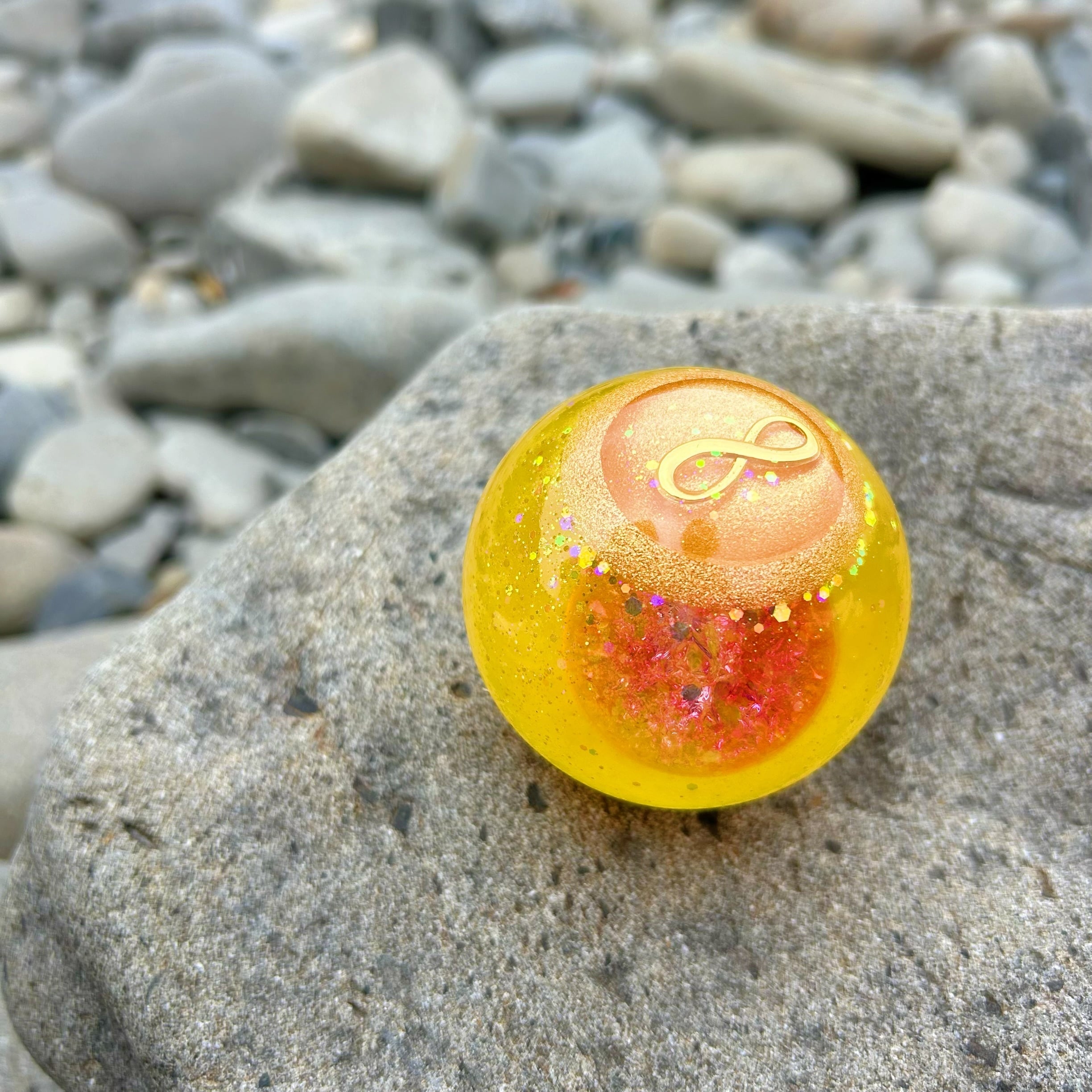 【金黄龍】龍の宝玉オルゴナイト(大玉)四万十川