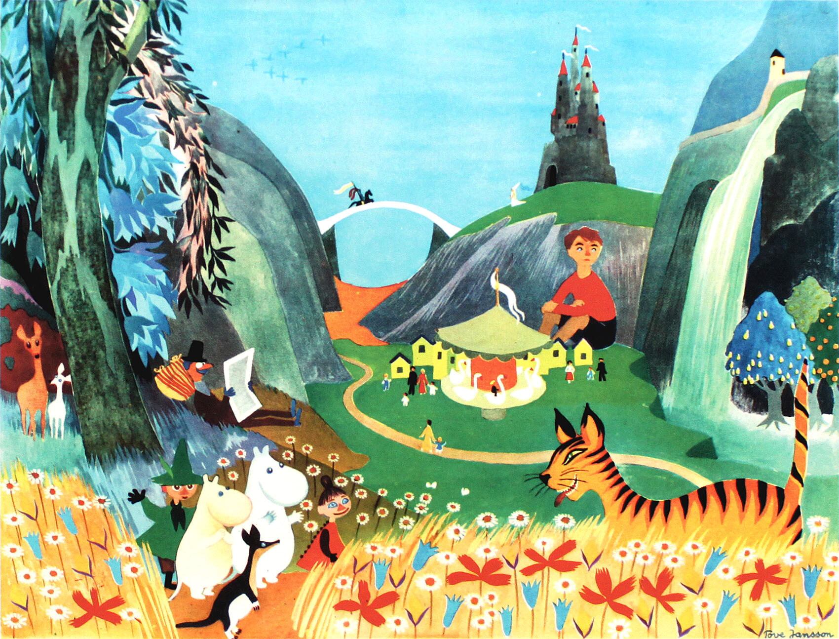 ムーミン 北欧 All Things Commerce「カルーセル パーティー」送料無料 フレーム 展示用フック付アートポスター 絵画 インテリア アート