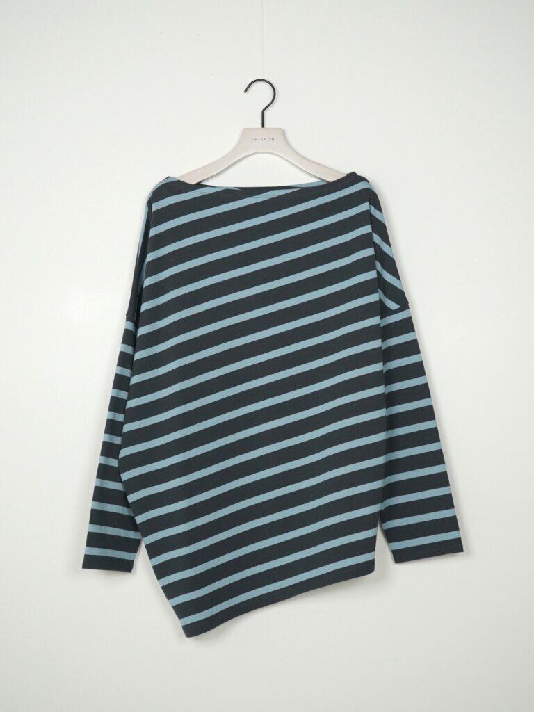 【12/上旬〜中旬入荷次第お届けのご予約】 CHIGNON/シニヨン アシンメトリーボーダーPO 8966-709HP