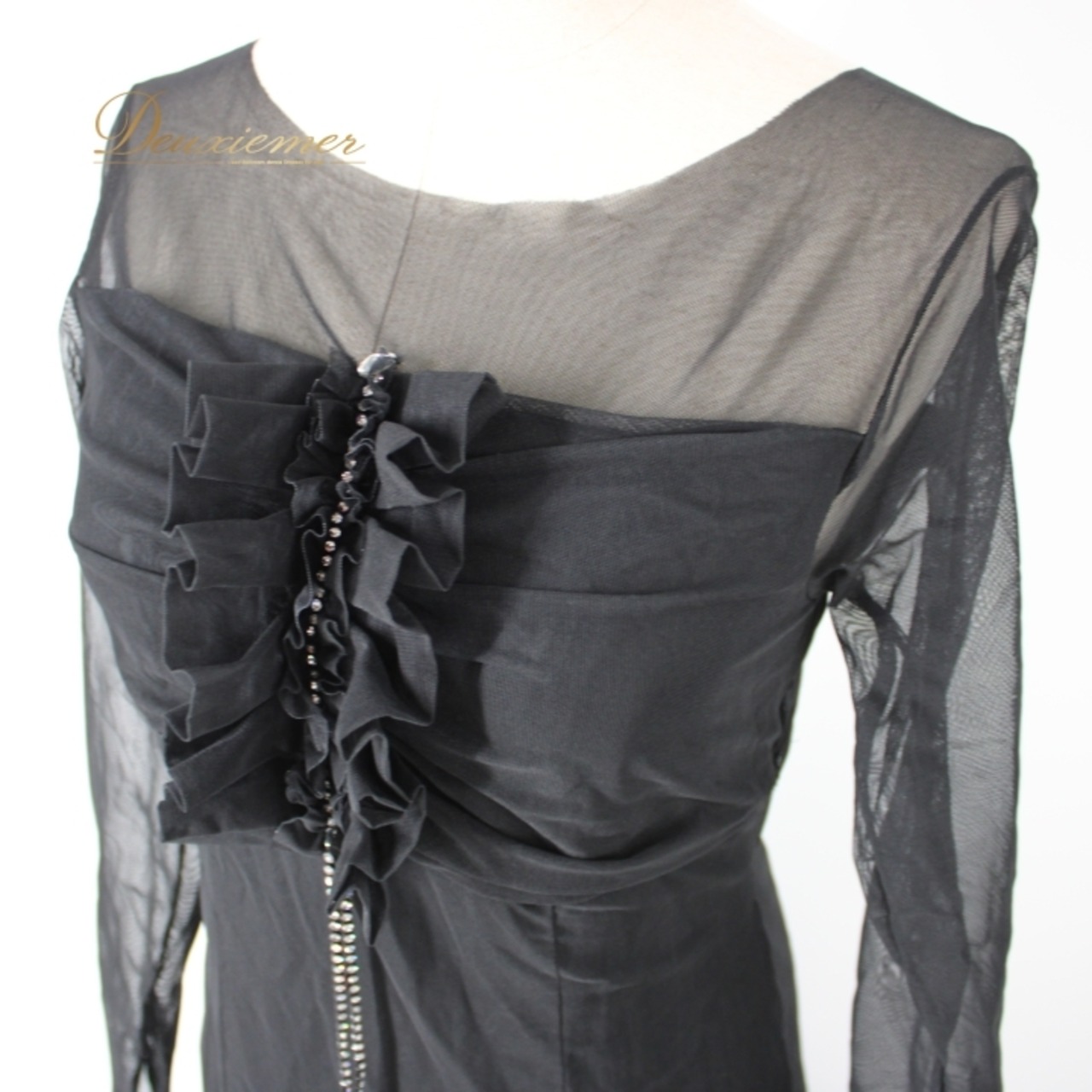 社交ダンス 衣装 スタンダード ドレス ワンピース レッスンウェア パーティドレス オールシーズン 無地 レース ブラック系 黒 レース 長袖 シック ファッション フォーマル ドレッシー エレガント ウエストゴム ストレッチ コスチューム デザイン 謝恩会 冬 春 秋 夏 パーティ用 フリル ラインストーン付き 清楚 高級感 軽量 美ライン おしゃれ 伸縮タイプ 体型カバー レディース