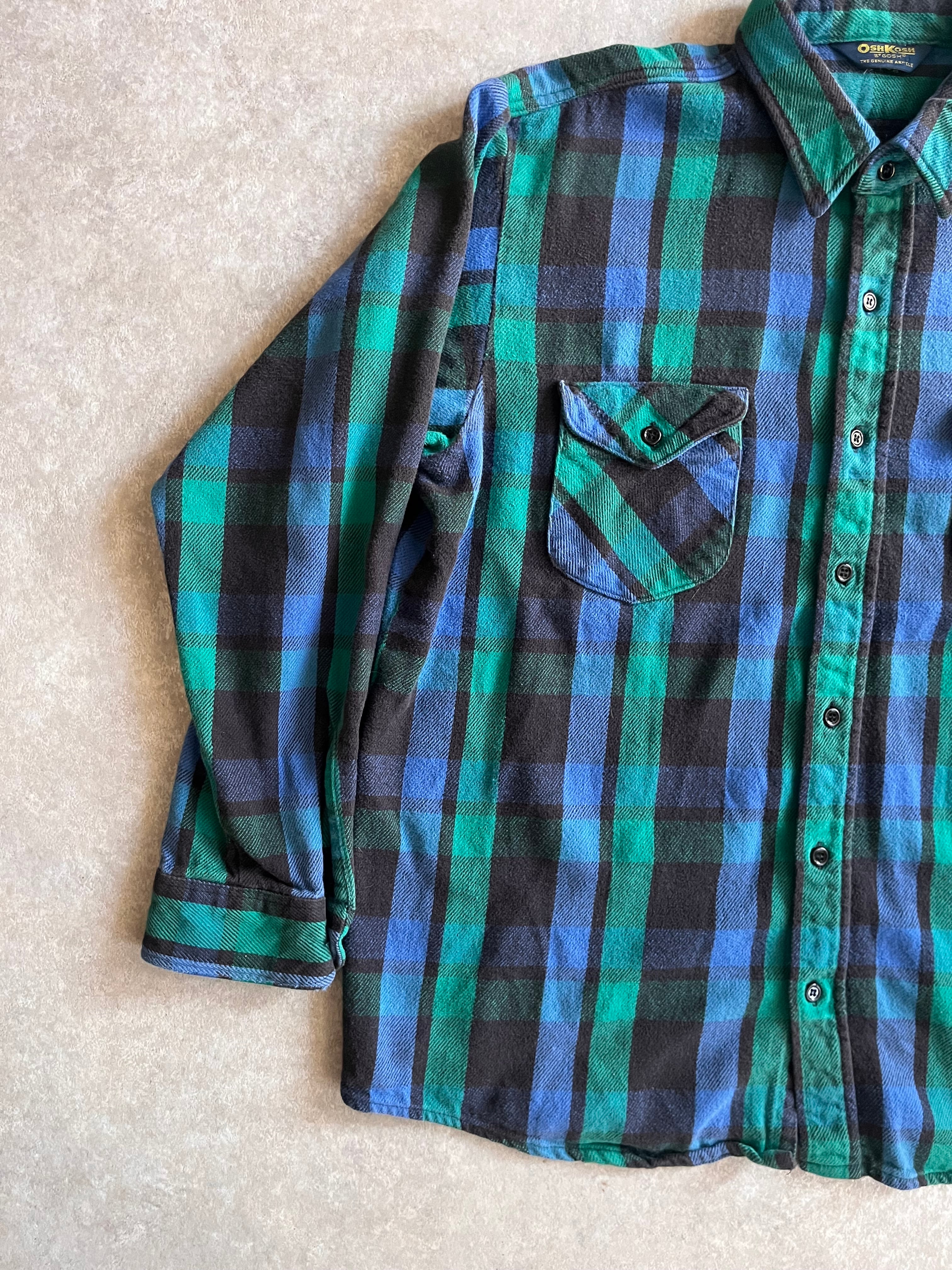 1980s OSH KOSH Flannel Shirts Made in USA XL G596 | ROGER'S used