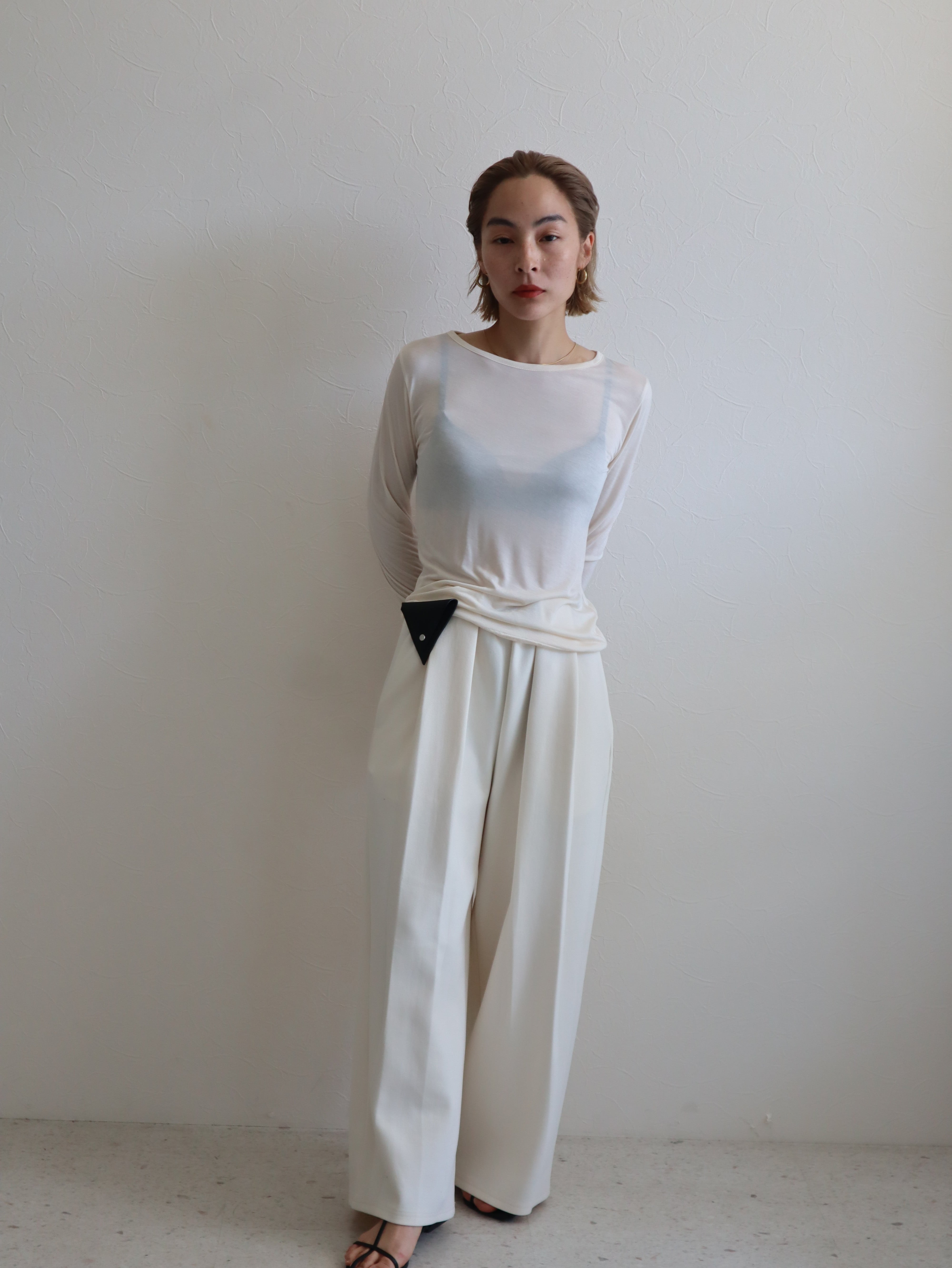 belt sweat pants (ivory)