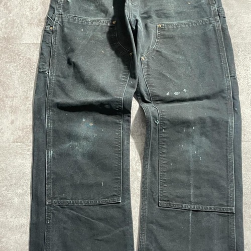 10s ブラック ダブルニー Carhartt B136 BLK W33 詳細写真5
