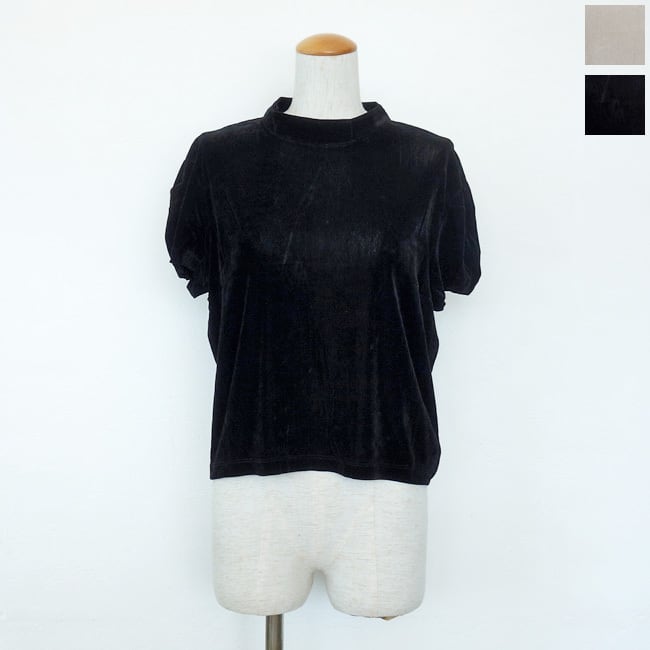 anana (アナナ) Tシャツ シアーベロア パフスリーブ バックファスナー ハイネック 16-045 ◇