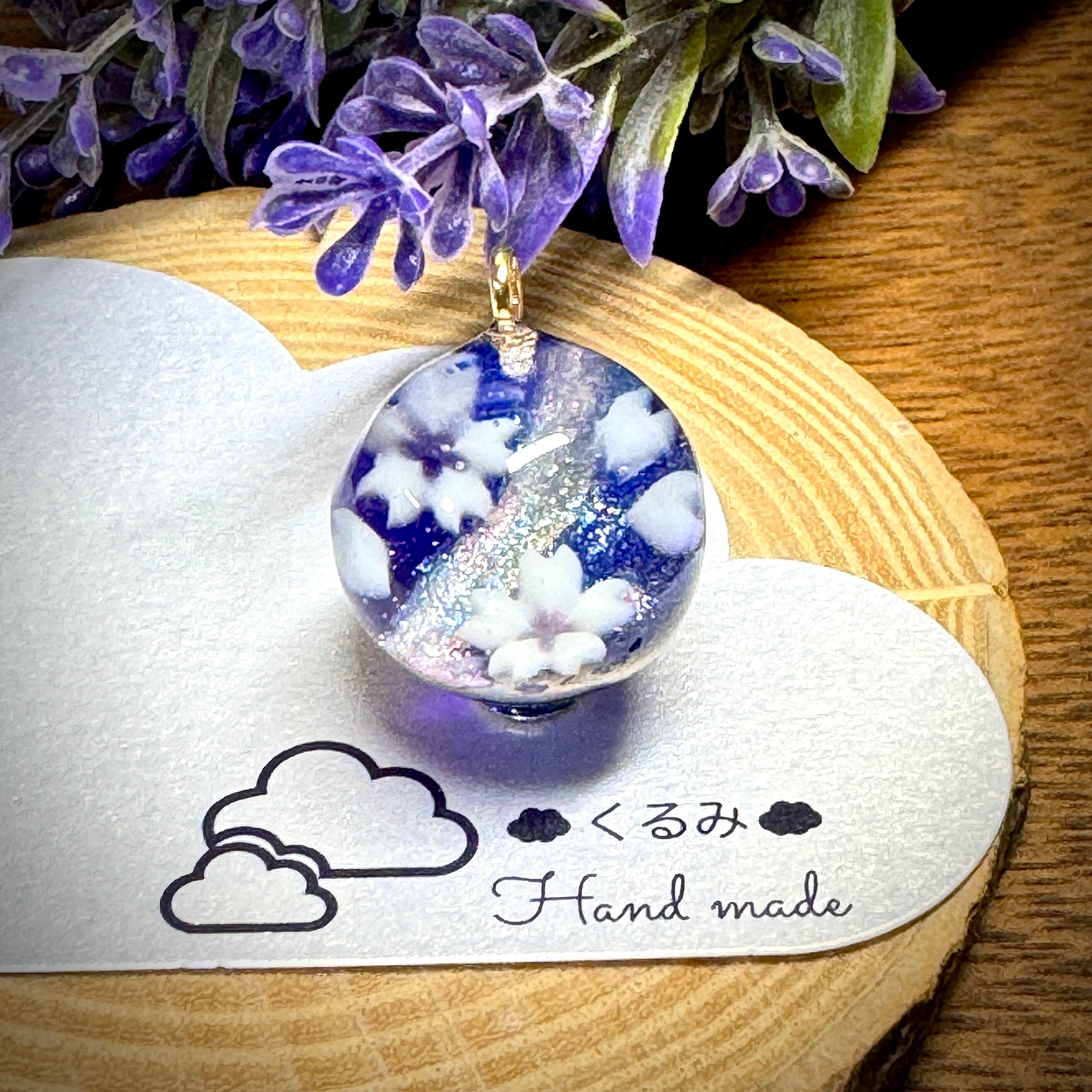 レジンペンダント 桜 まん丸 20mm F