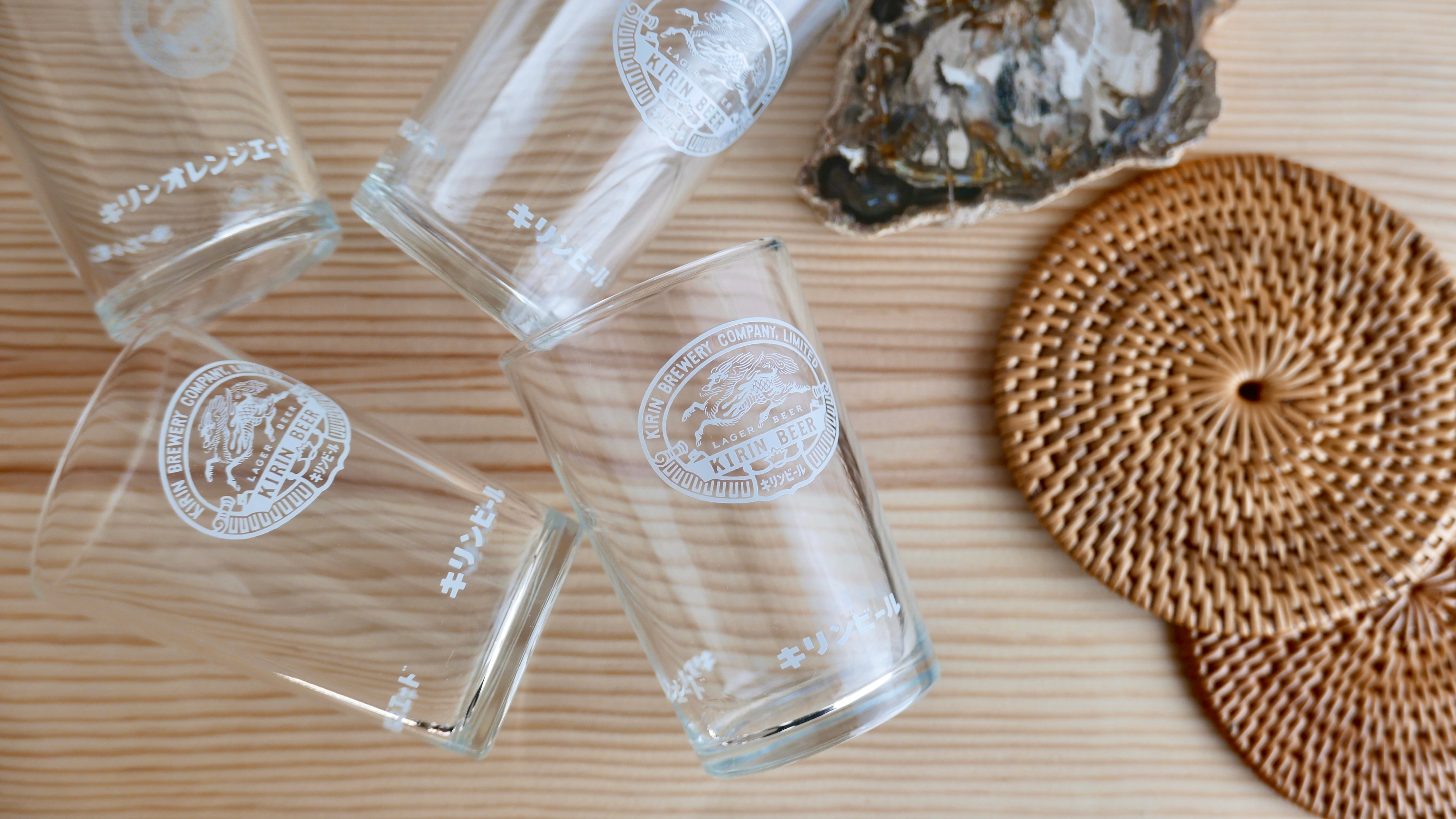 明治期、、麒麟麦酒株式会社、グラス、王冠マーク、ビール博物館級