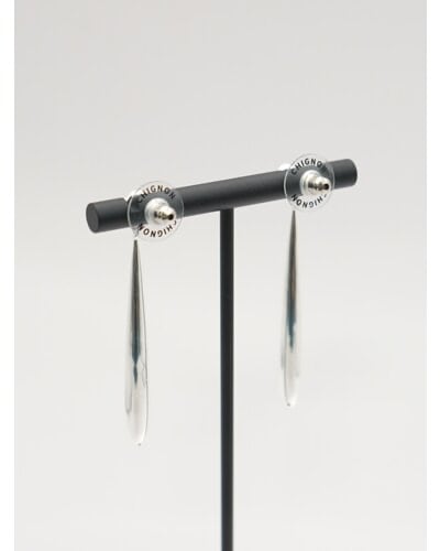 【CHIGNON】[0055-341/342SH] オニキスロングドロップピアス/イヤリング