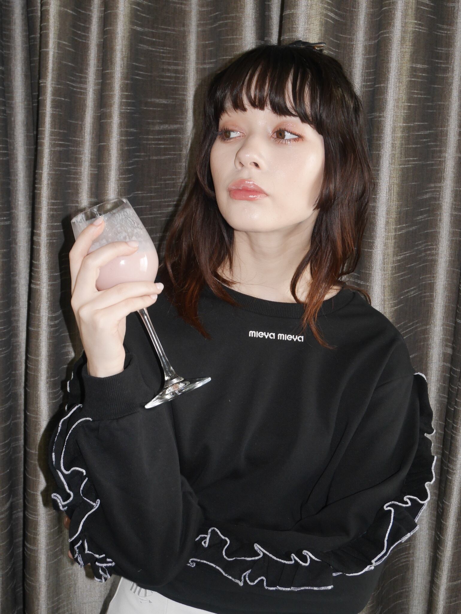 mieya mieya】PETIT APLON TOP mieya mieya petit aplon top