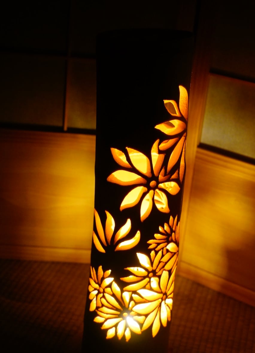 竹灯り　〜飛翔〜　竹灯籠　孟宗竹 竹灯り 〜鳥たちの花見〜 竹灯籠 希少☆極太変形孟宗竹孟宗竹