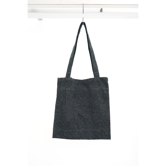 [kujaku] (クジャク) 2024SS T-947 / embroidery tote bag / M (black)