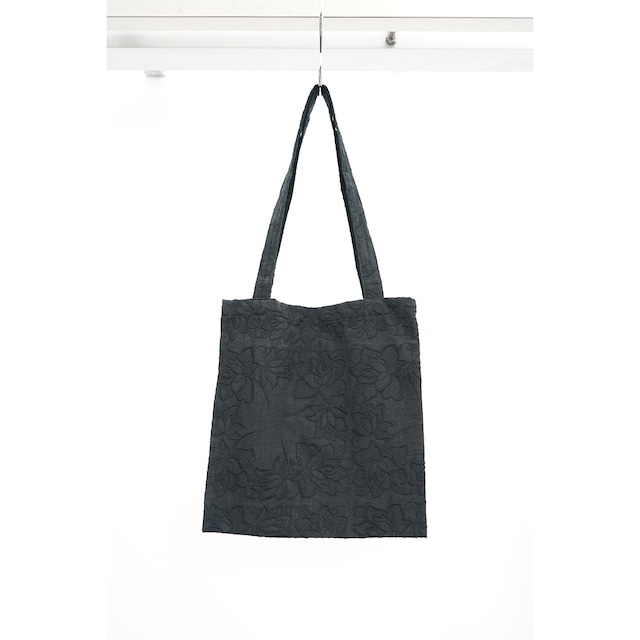 [kujaku] (クジャク) 2024SS T-947 / embroidery tote bag / M (black)