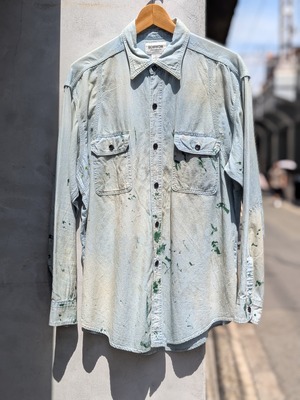 BOWWOW "PAINT STAINED CHAMBRAY SHIRT, VENT HOLES"