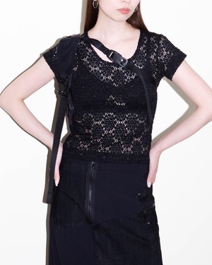 1990s fitted lace tee