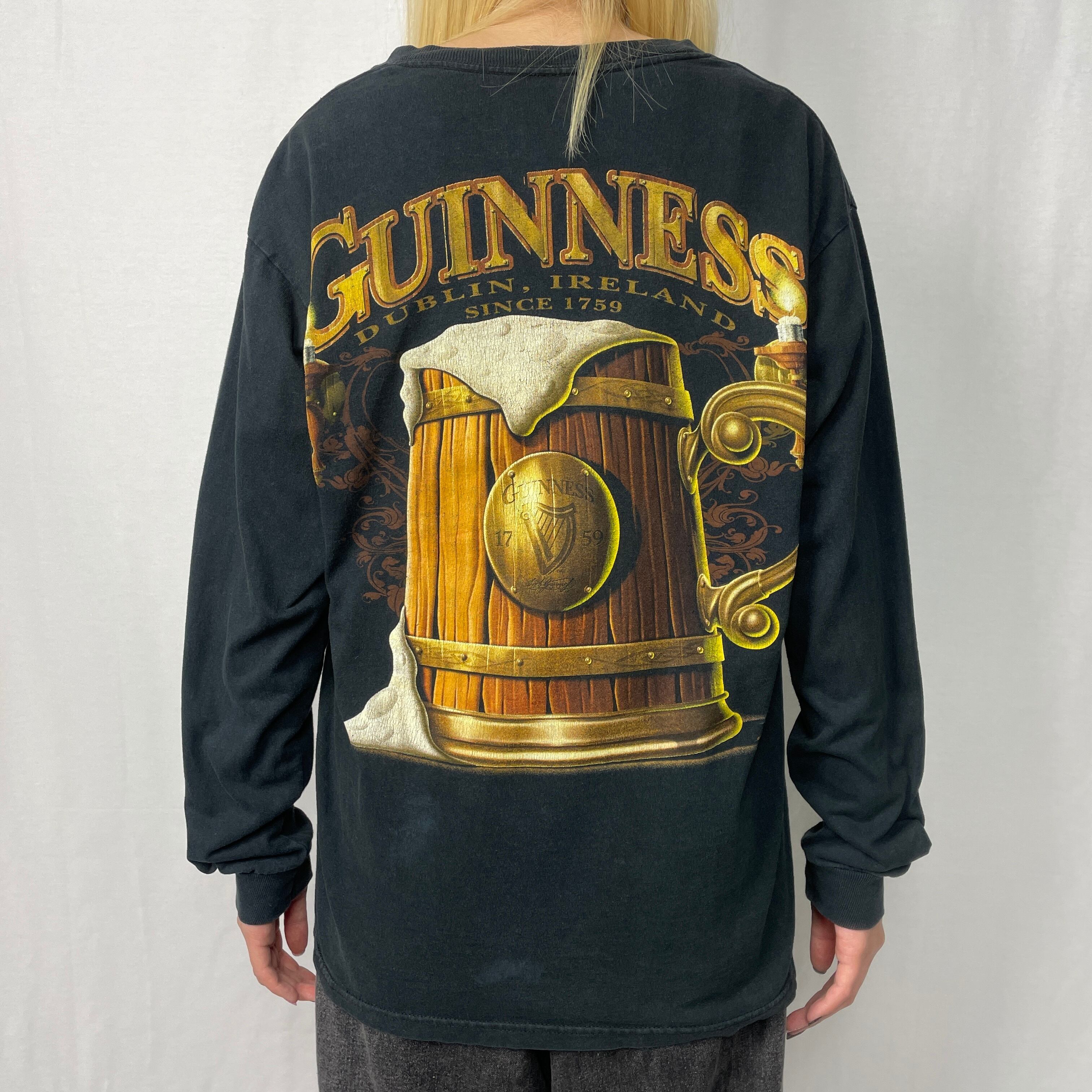 GUNNESS ギネス ビール アドバタイジング 企業 プリント ロングTシャツ