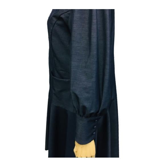 トワレ/Toilette　デニムワンピース　3　ネイビー　コットンリネンBLEND トワレ toilette 新品 ワンピース ストレッチ デニム コート