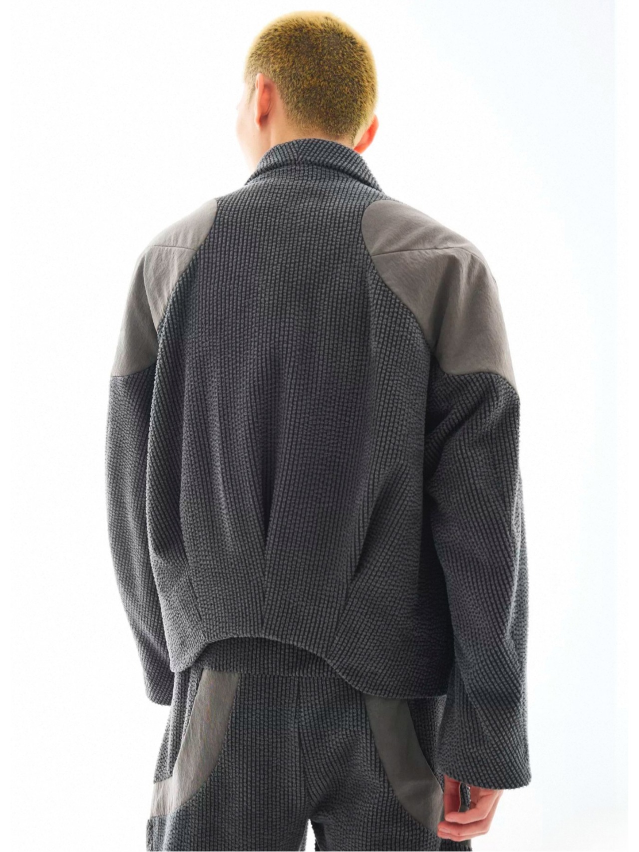 54A0 Asymmetric Deconstructed High Neck Jacket