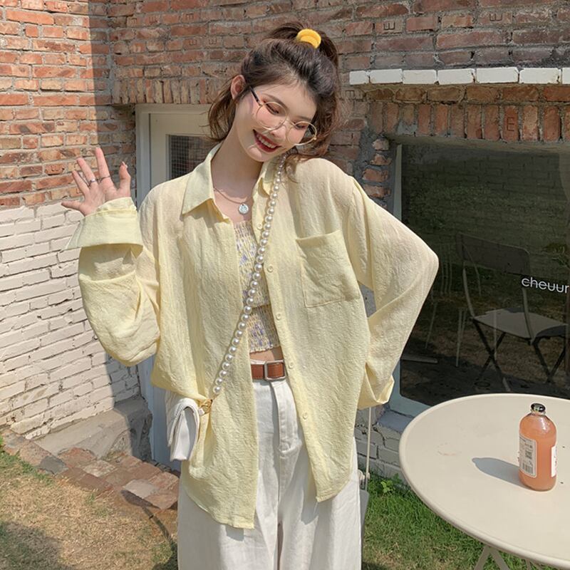 サマー薄手カーディガンシフォンシャツ ジャケット ロング 夏物 スーパーモール53467384606