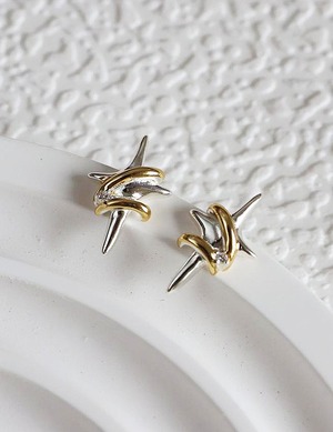 後楽園シリーズ 流れ星ピアス シルバー＆ジルコニア オリジナルデザイン