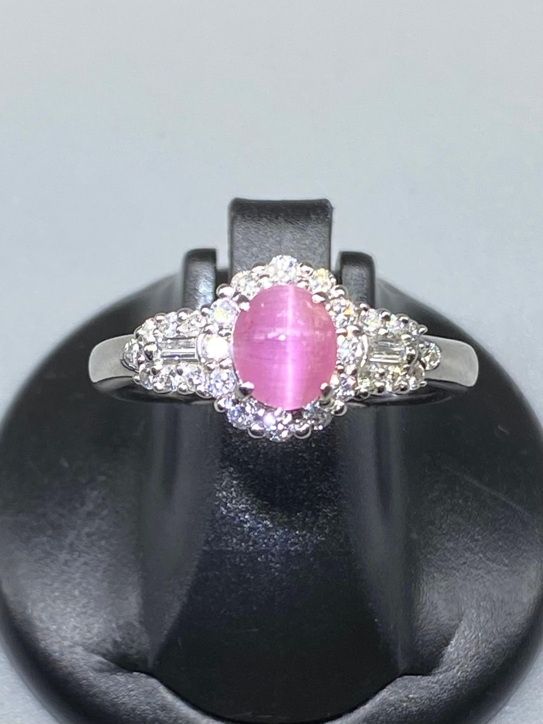 ペツォッタイトキャッツアイ 1.06ct / ダイヤモンド 計0.45ct Pt900