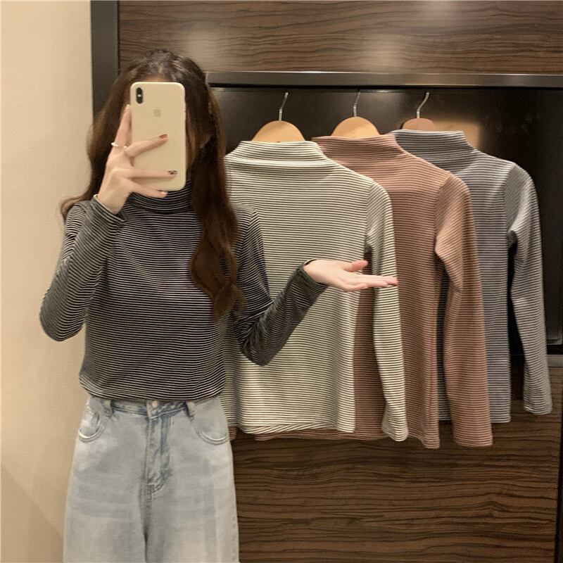 Tシャツ シャツ オータムウィンタースタイルカラーベルベットトップス 秋物 冬物 1号婦人89153699029