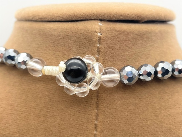 テラヘルツペンダント（テラヘルツ・八卦・水晶・ブラックシリカ）