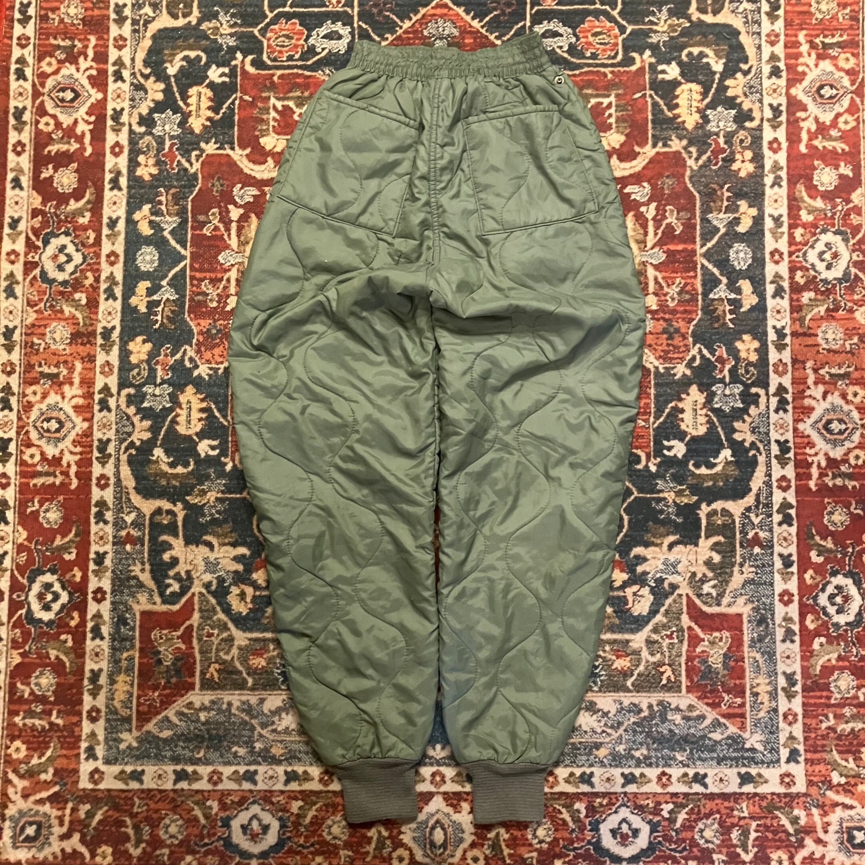 70s 米軍 実物 CWU-9/P ナイロン キルティング ライナーパンツ S